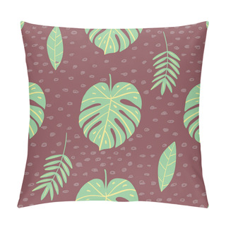 Personality  Seamless Exotic Pattern With Tropical Plants. Hand-drawn Illustration. Pillow Covers