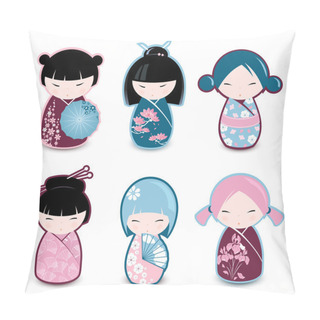 Personality  Kokeshi Dolls Pillow Covers