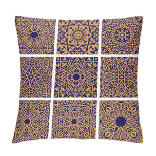 Personality  Arabic Seamless Floral Pattern Set For Tile Design Pillow Covers