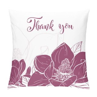 Personality  Sketch Linear Magnolia Blossom. Pillow Covers