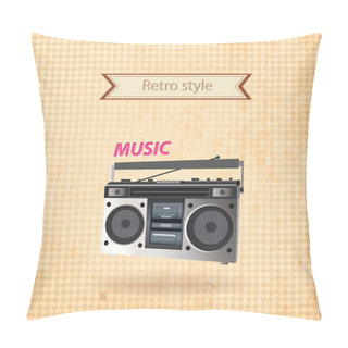 Personality  Vector Retro Recorder, Vector Illustration Pillow Covers
