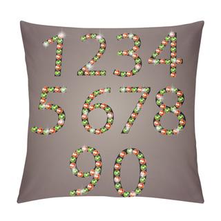 Personality  Diamond Numbers Set Vector Illustration Pillow Covers