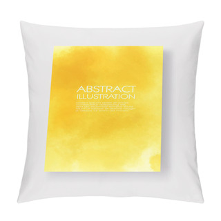 Personality  Bright Yellow Textures, Abstract Hand Painted Watercolor Banner, Greeting Card Or Invitation Templates, Vector Illustration. Pillow Covers