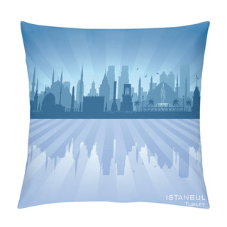 Personality  Istanbul Turkey City Skyline Vector Silhouette Pillow Covers