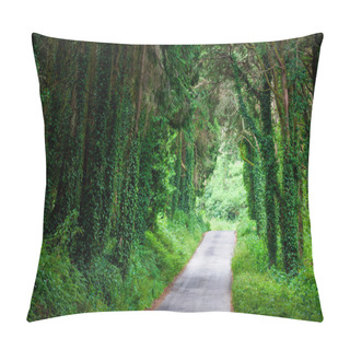 Personality  Road In Magic Dark Forest Pillow Covers