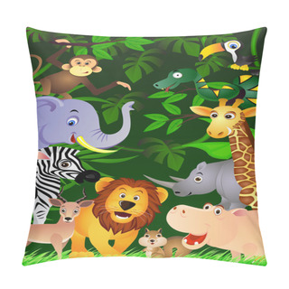 Personality  Animal Cartoon In The Jungle Pillow Covers
