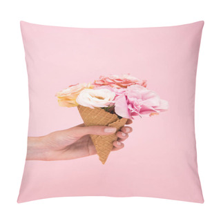 Personality  Flowers In Waffle Cone Pillow Covers