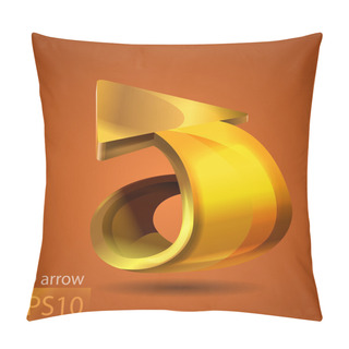 Personality  Vector Golden Arrow. Vector Illustration.  Pillow Covers