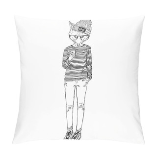 Personality  Fox Teen Girl With Mobile Pillow Covers