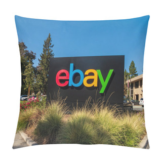 Personality  Ebay Outdoor Logo At Company Headquarters In Silicone Valley Pillow Covers