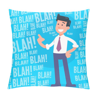 Personality  Corporate Character Making A Presentation With A Lot Blahs Pillow Covers