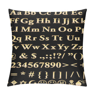 Personality  The Gold Alphabet And Symbols Pillow Covers