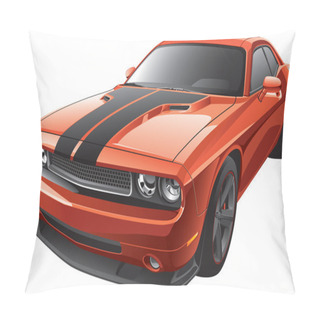 Personality  Orange Muscle Car Pillow Covers