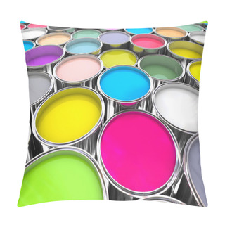 Personality  Colours Paint Can Background Pillow Covers