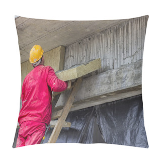 Personality  Man Installing External Wall Insulation 2 Pillow Covers