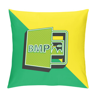 Personality  BMP Open File Format Green And Yellow Modern 3d Vector Icon Logo Pillow Covers