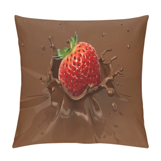 Personality  Strawberry Falling Into Chocolate Liquid Pillow Covers