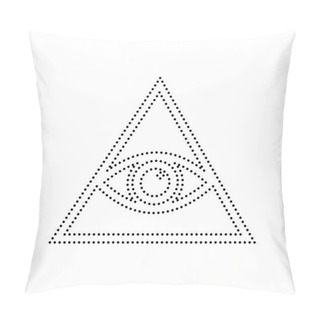 Personality  All Seeing Eye Pyramid Symbol. Freemason And Spiritual. Vector.  Pillow Covers