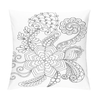 Personality  Fantasy Flowers Coloring Page. Pillow Covers