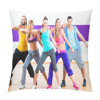 Personality  Dancer At Zumba Fitness Training In Dance Studio Pillow Covers