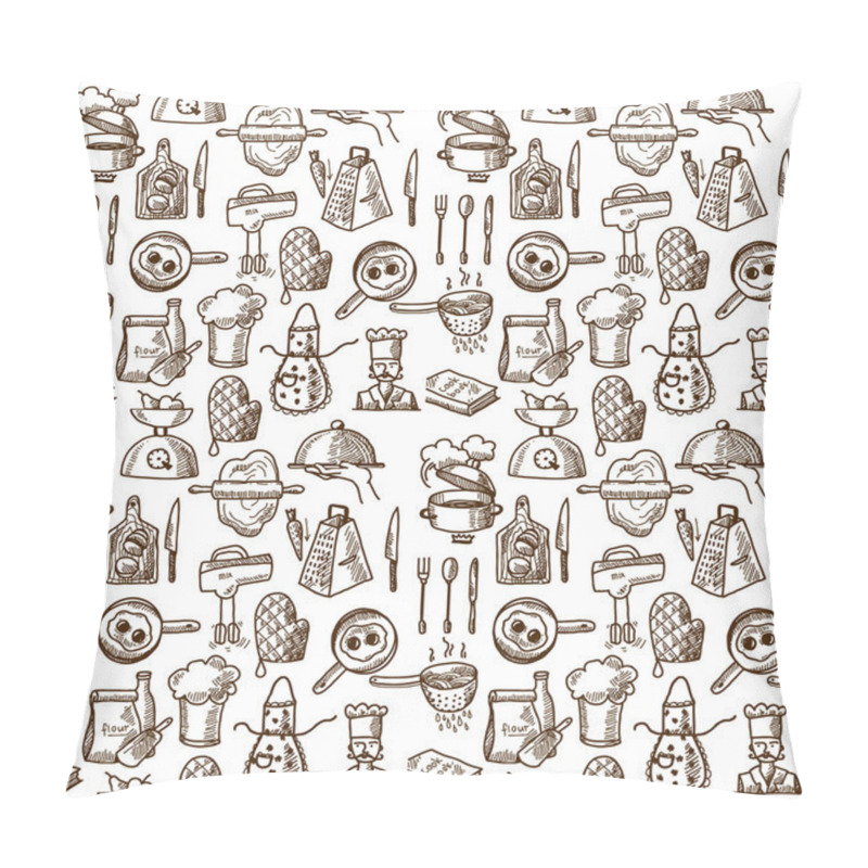 Personality  Cooking icons seamless pattern pillow covers