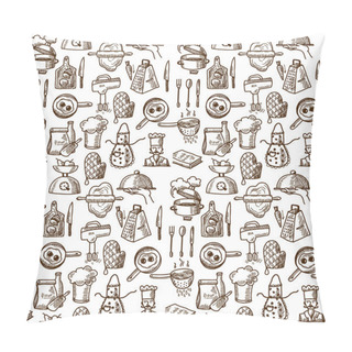 Personality  Cooking Icons Seamless Pattern Pillow Covers