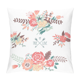 Personality Bouquets, Retro Flowers Pillow Covers