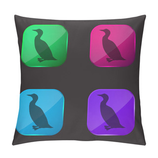 Personality  Bird Loon Shape Four Color Glass Button Icon Pillow Covers