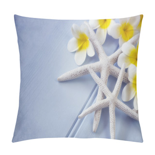 Personality  Starfish And Plumeria Flowers Pillow Covers