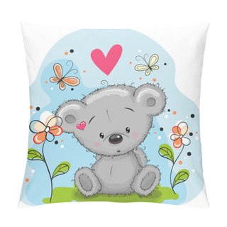 Personality  Bear With Flowers Pillow Covers
