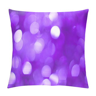 Personality  Christmas Bokeh Background: Vibrant Violet. Stock Image. Pillow Covers