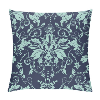 Personality  Vintage Seamless Damask Pattern. Dark Background Pillow Covers