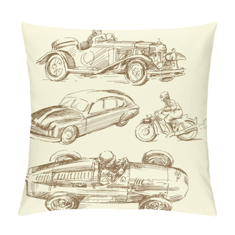 Personality  Old times - hand drawn collection pillow covers