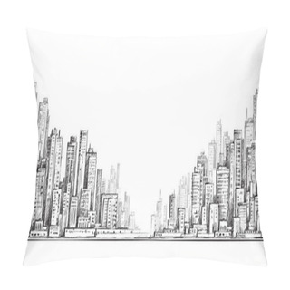 Personality  City Hand Drawn, Vector Illustration Pillow Covers