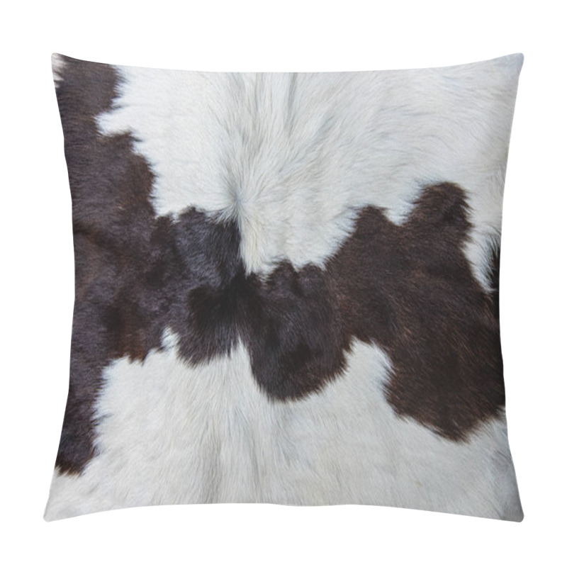 Personality   brown Cow skin coat with fur black white and brown spots pillow covers