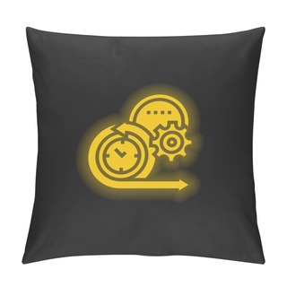 Personality  Agile Yellow Glowing Neon Icon Pillow Covers