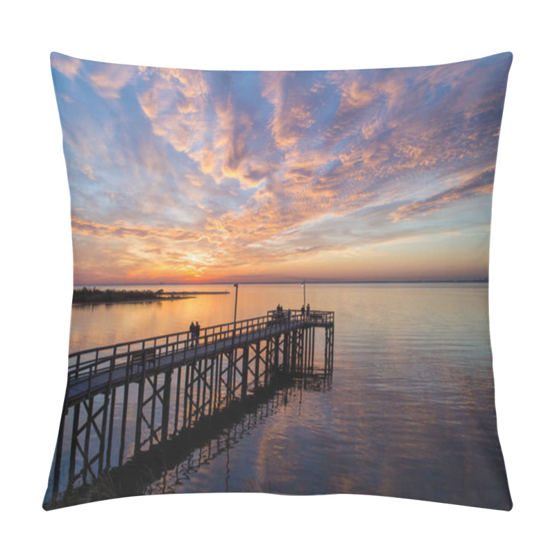 Personality  Evening sky at sunset above Mobile Bay on the Alabama Gulf Coast  pillow covers