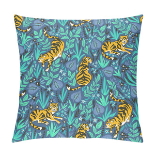 Personality   Seamless Pattern With Tigers Pillow Covers