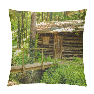 Personality  Old Wooden Cottage Next To A Stream In Sokobanja, Serbia.Beautiful Nature Scenery Pillow Covers