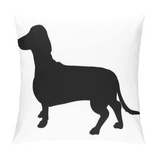 Personality  Silhouette Of A Dachshund Breed Dog Vector Illustration Pillow Covers
