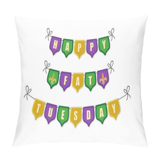 Personality  Happy Fat Tuesday Bunting  Flags Pillow Covers