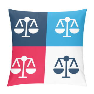 Personality  Balance Blue And Red Four Color Minimal Icon Set Pillow Covers