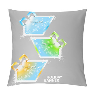 Personality  Bright Multicolored Glowing Banners. Pillow Covers