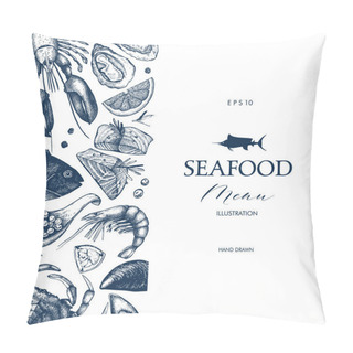 Personality  Seamless Seafood Menu Pillow Covers