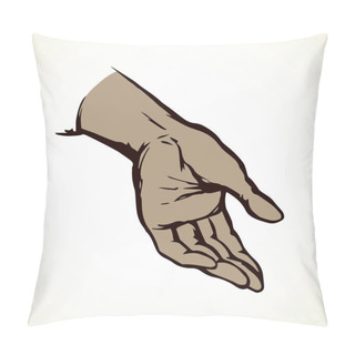 Personality  To Point With Finger. Vector Drawing Pillow Covers