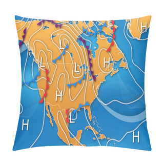 Personality  Weather Map Of North America Pillow Covers