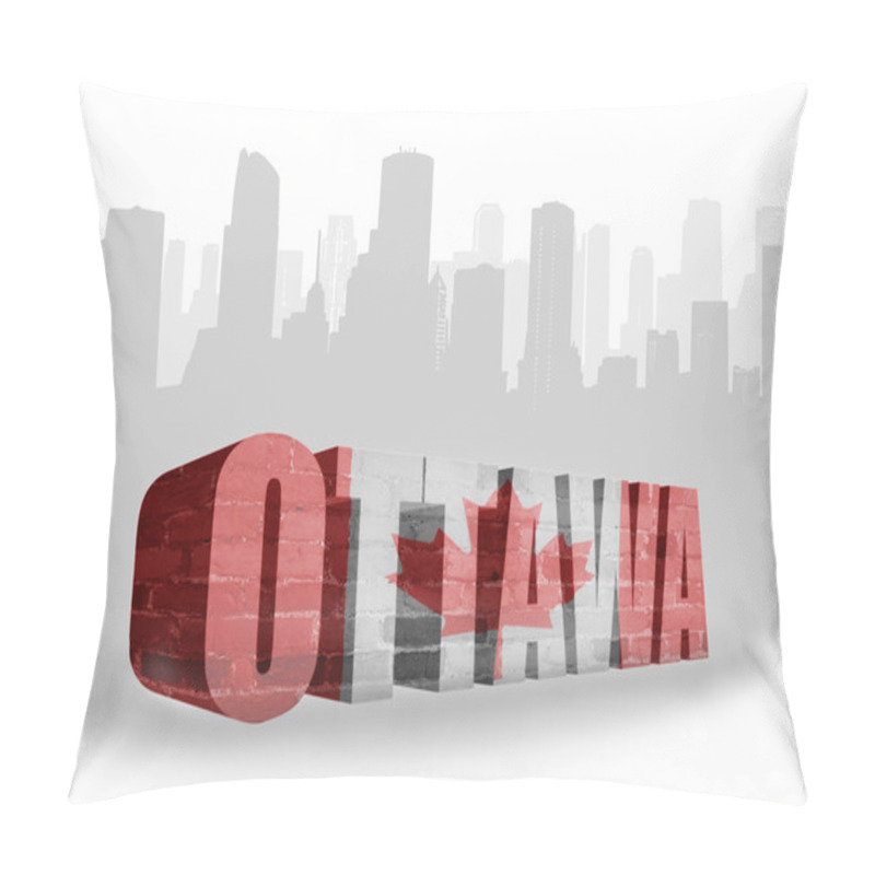 Personality  text Ottawa with national flag of canada  pillow covers