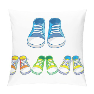 Personality  Set Of  Kids Sneakers Pillow Covers