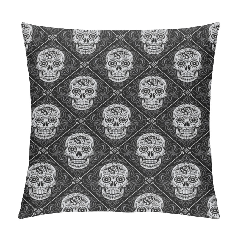 Personality  Day of the Dead Seamless Pattern pillow covers