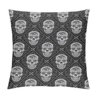 Personality  Day Of The Dead Seamless Pattern Pillow Covers
